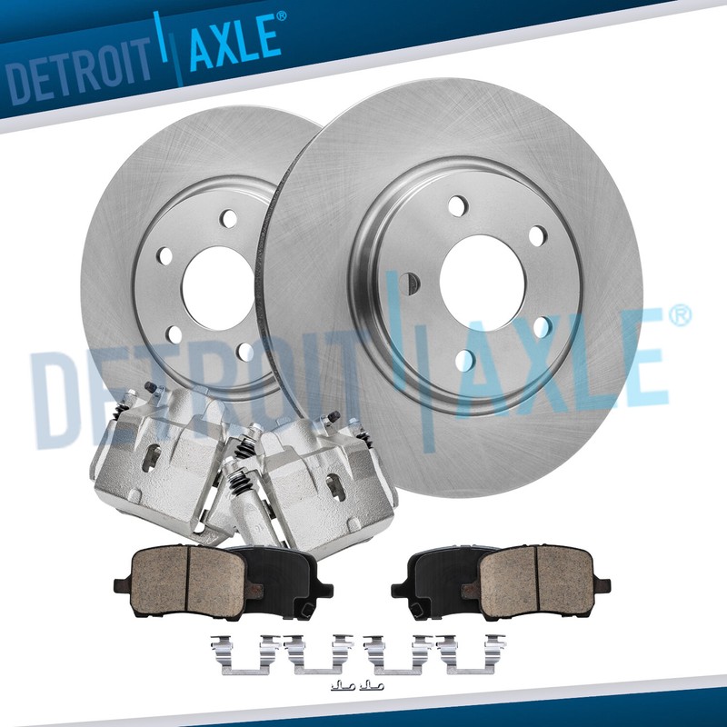 Front Disc Rotors + Brake Calipers & Brake Pads for 2006 – 2012 Chevy Malibu G6