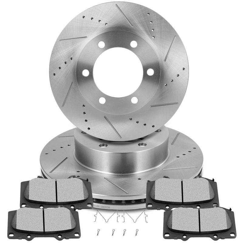 6X Front Brake Ceramic Pads Drilled Rotors 2001 – 2007 Fits Toyota For Sequoia