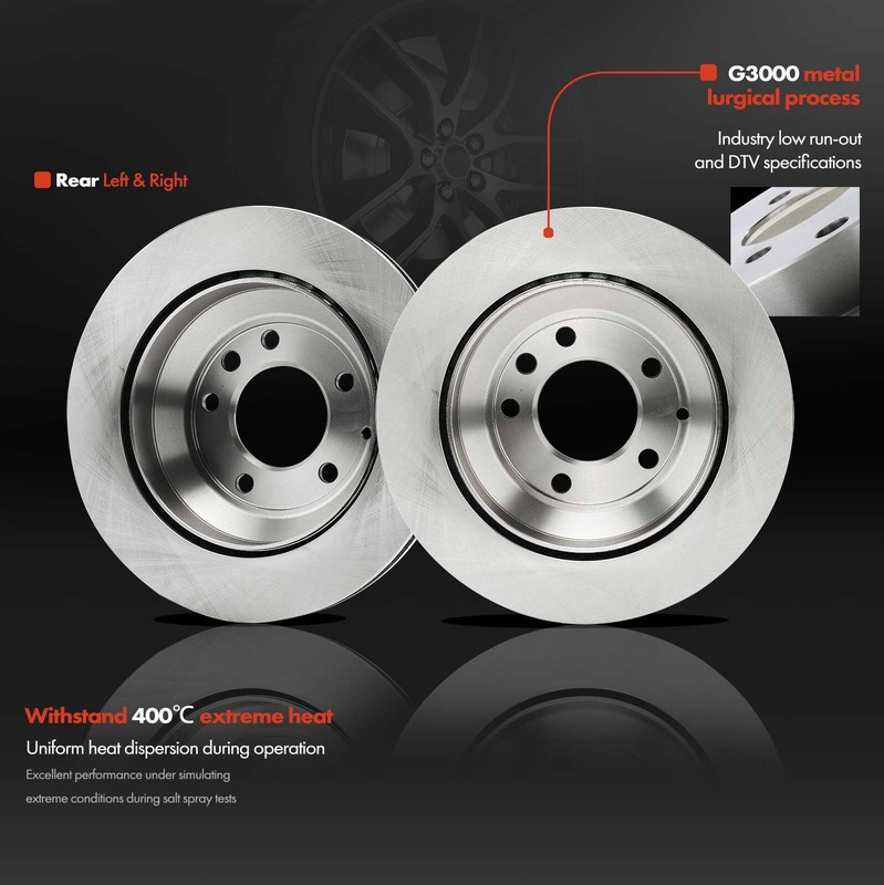 2pcs Rear Left & Right Disc Brake Rotors for Porsche Cayenne Audi Q7 Volkswagen gallery