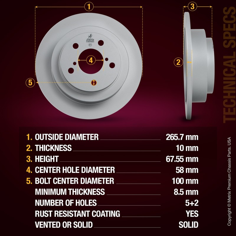 Rear Disc Brake Rotor For 05-06 Saab 9-2X 98-08 Subaru Forester Impreza 2 PC gallery