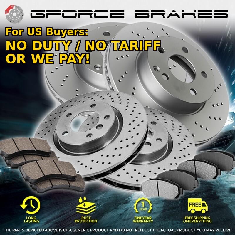 Front+Rear Cross Drilled Rotors & Ceramic Pads for 2008-2016 Mercedes Benz C350