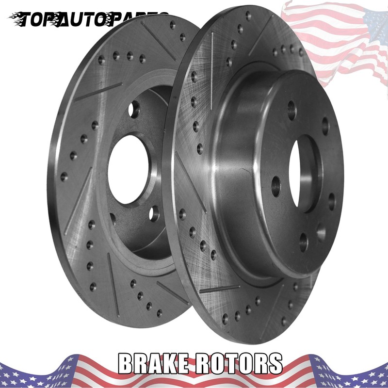 Rear Drilled Brake Rotors for Chevrolet Volt 2016-2019 Cruze Bolt Euv EV Pair
