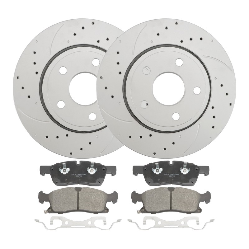 Front Drilled Rotors Brake Pads Ceramic for 3.0L 3.6L 5.7L Jeep Grand Cherokee gallery