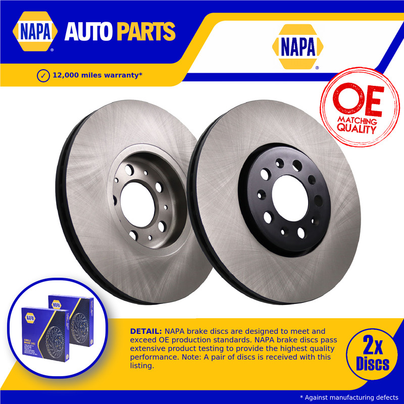2x Brake Discs Pair Vented Front 288mm NBD5742 NAPA Set 1J0615301C 1J0615301K