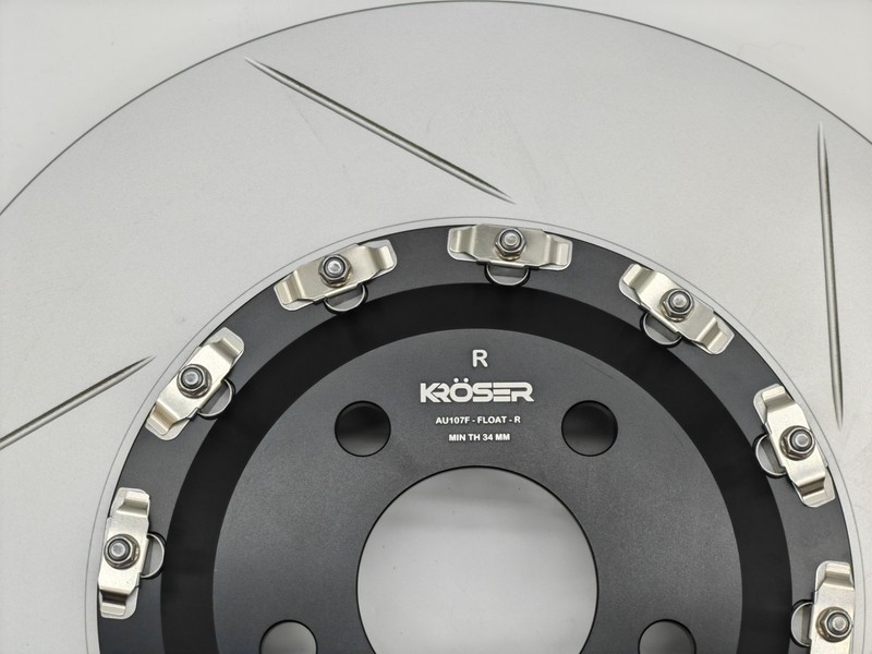Floating Front slotted Brake Rotor 4M0615301AS For Audi A6 Quattro A7 Q7 A8 Q8 gallery