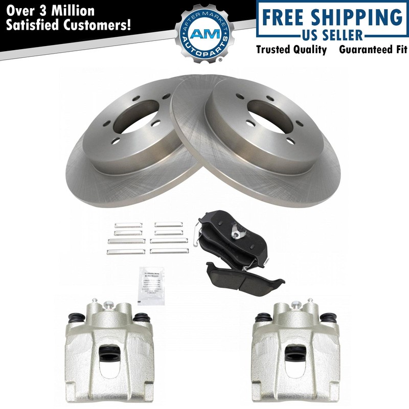 Rear Ceramic Brake Pad Rotor & Caliper Kit for Ford Explorer
