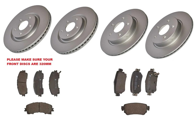Front & Rear Brake Discs & Pads 7 Seater For Nissan X-Trail 14-18 1.6 2.0 DCi