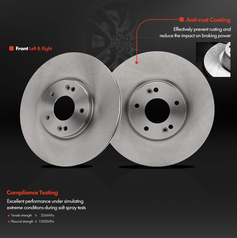 6x Front Side Disc Brake Rotors & Ceramic Brake Pads for Hyundai Veracruz 07-12 gallery