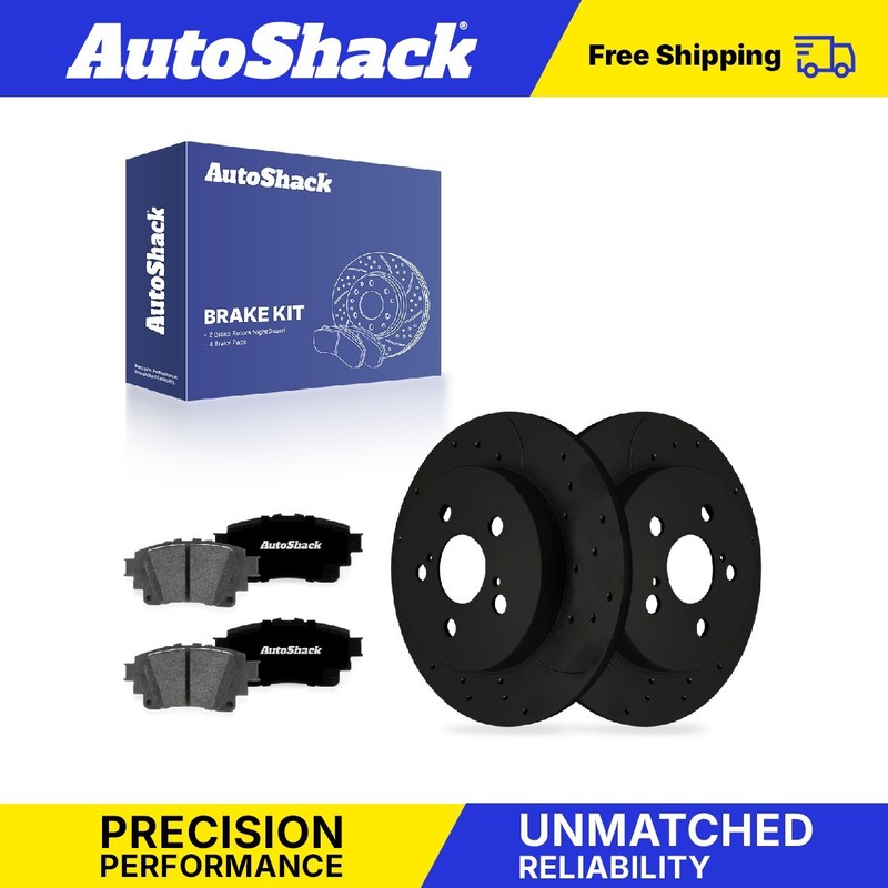Rear Drilled Slotted Brake Rotors Premium Pads for Toyota, Corolla 2020-2022