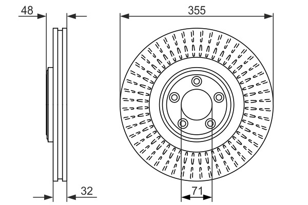 2X 0 986 479 754 Bosch Brake Disc for Jaguar
