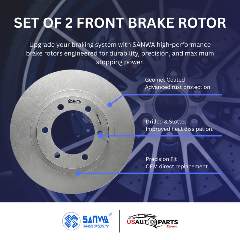 SET OF 2 FRONT BRAKE ROTOR VENTED & GEOMET COATED 338 mm FOR LEXUS 4RUNNER 03-09 gallery