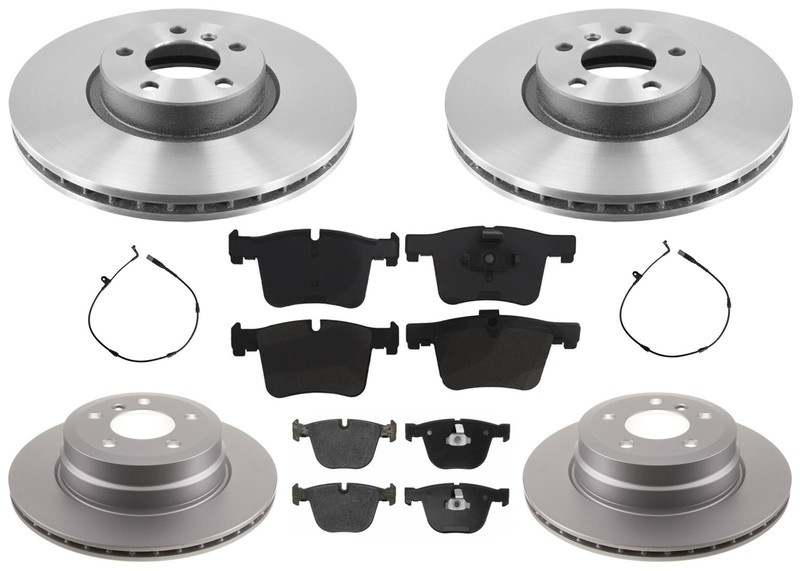 Front & Rear Coated Rotors & EPS Brake Pads For BMW X5 3.0L xDrive35d 2009-2018