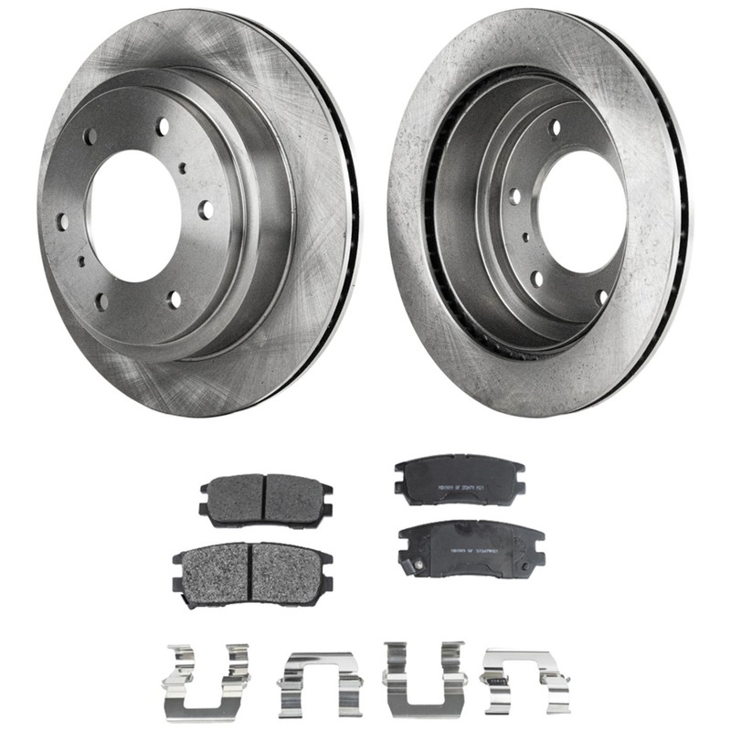 Rear Brake Disc Rotors and Pads Kit For Mitsubishi Montero 2000