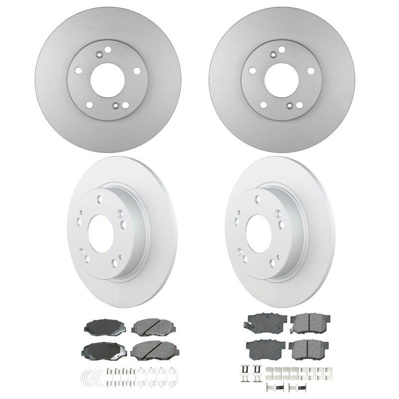 Bosch Front Rear Rotor Akebono ProACT Ceramic Brake Pad Kit for Civic ILX L4 FWD