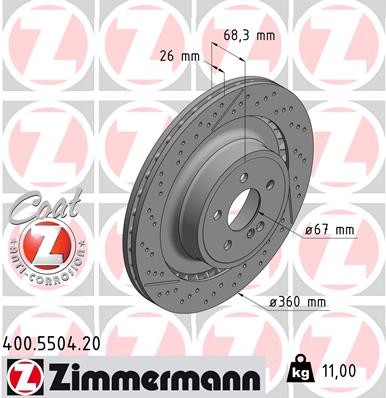 Zimmermann 400.5504.20 Brake Disc for Mercedes-Benz gallery