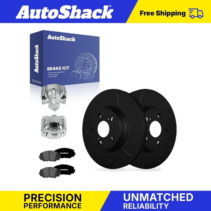 Front Drilled Slotted Brake Rotors Premium Pad Caliper for Toyota, Corolla 09-19