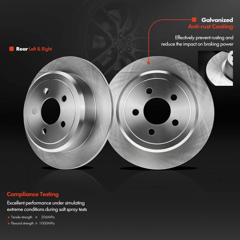 Rear Disc Brake Rotors & Pads + Calipers for Dodge Nitro 2007-2011 Jeep Liberty gallery