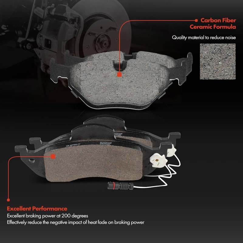 12x Front & Rear Drilled Brake Rotors & Ceramic Brake Pads for BMW 525i 01-03 gallery