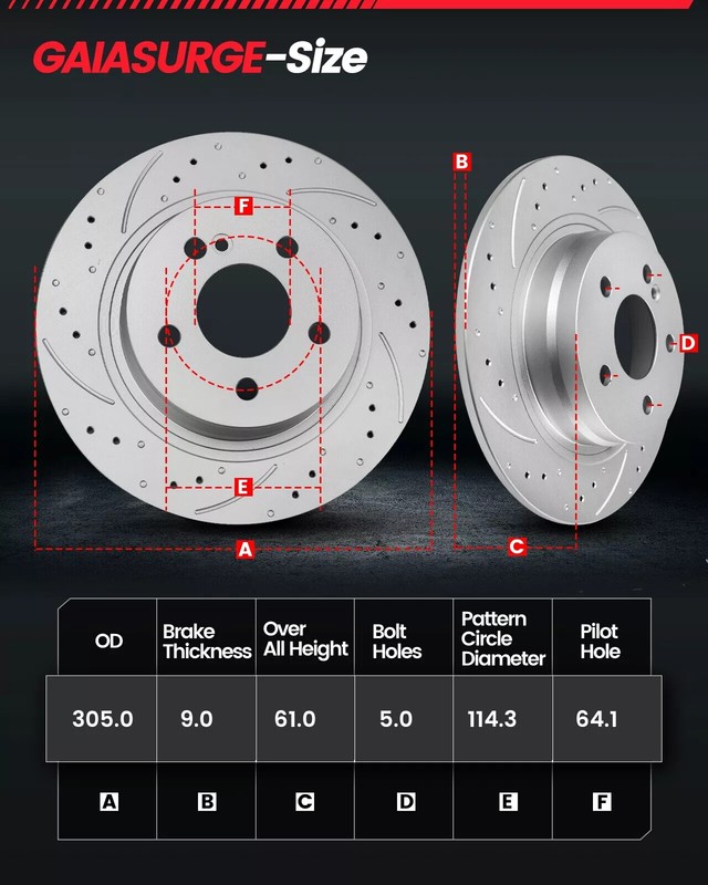 Rear Disc Brake Rotor Ceramic Pads for 2005-2013 Honda CR-V 2010-2012 Acura RDX gallery