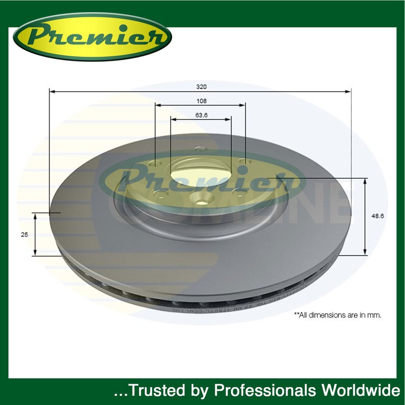 Premier Front Brake Disc Fits Ford Kuga Transit Connect Focus Tourneo Volvo � #1