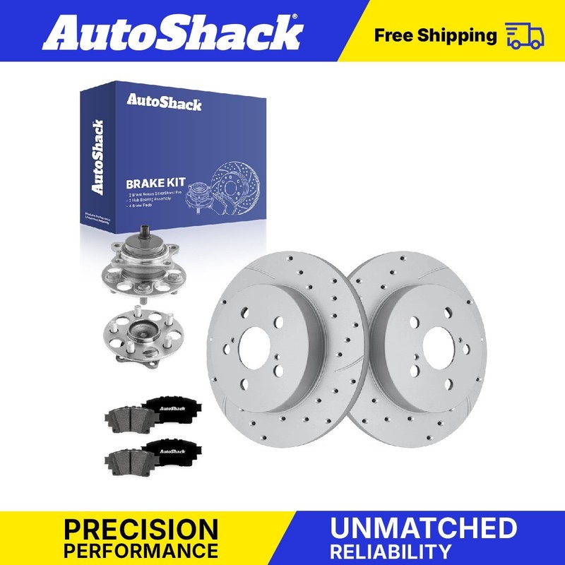 Rear Drilled Slotted Brake Rotors Premium Pad Hub for Toyota, Corolla 20-22