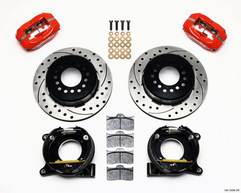 Wilwood Forged Dynalite P/S Park Brake Kit Drilled Red Fits Chevy C-10 2.42 Offs