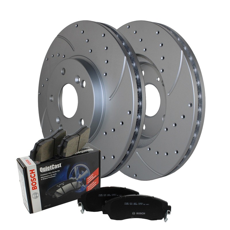 Front Brake Kit 300mm Drilled Rotors and Bosch Ceramic Pads For CL TL TSX Accord