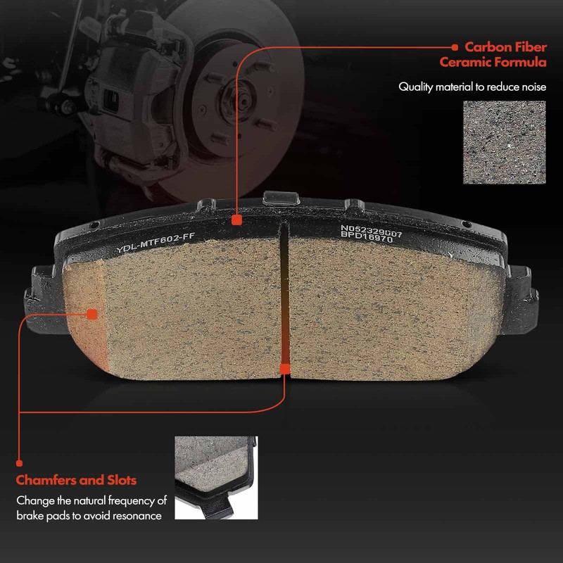 6Pcs Disc Brake Rotor & Brake Pad for Acura RLX 2014-2020 Front Side JBR1588XPR gallery