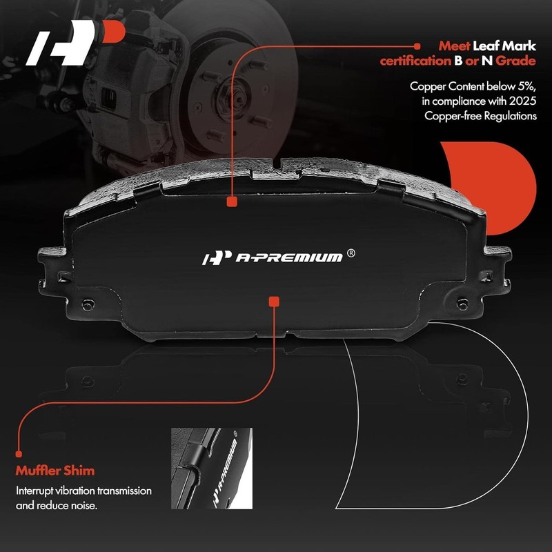 10.82 inch 275mm Front Drilled and Slotted Disc Brake Rotors + Ceramic Pads K... gallery