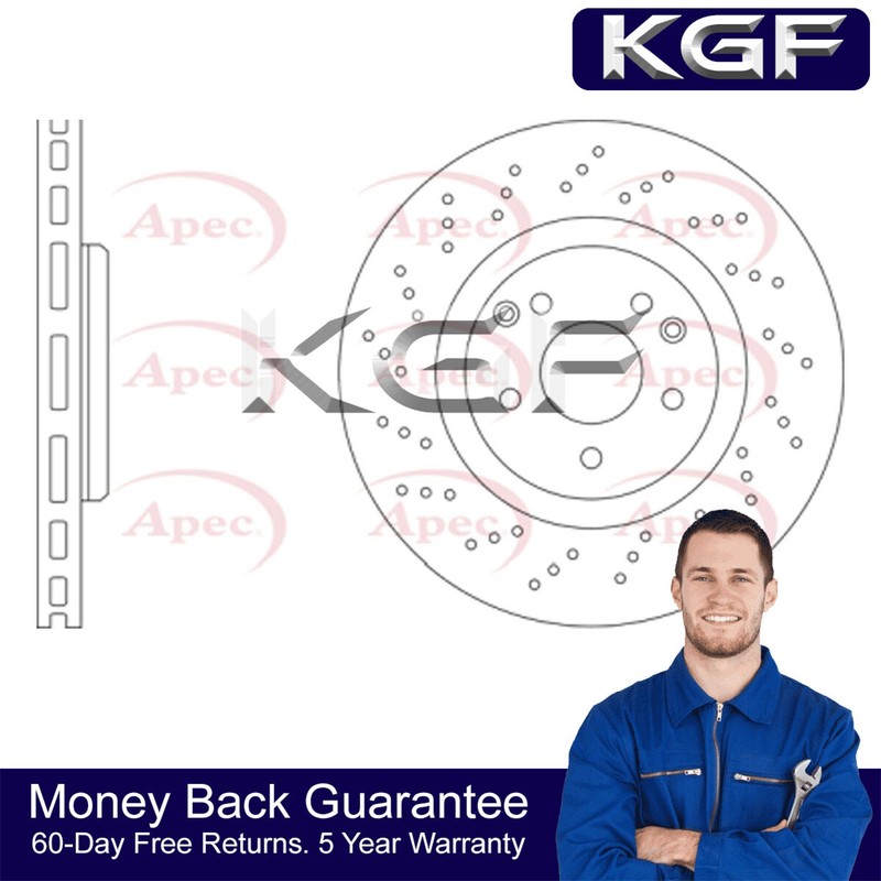 KGF Front Brake Disc Fits Mercedes C-Class 2000-2008 SLK 2004-2011 CLK 2002-2010