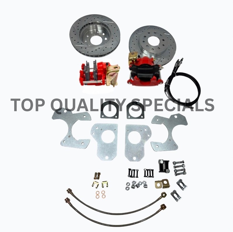 Pontiac Firebird 1982-1992 Rear Disc Brake Kit D/S Rotors RED Emergancy Calipers
