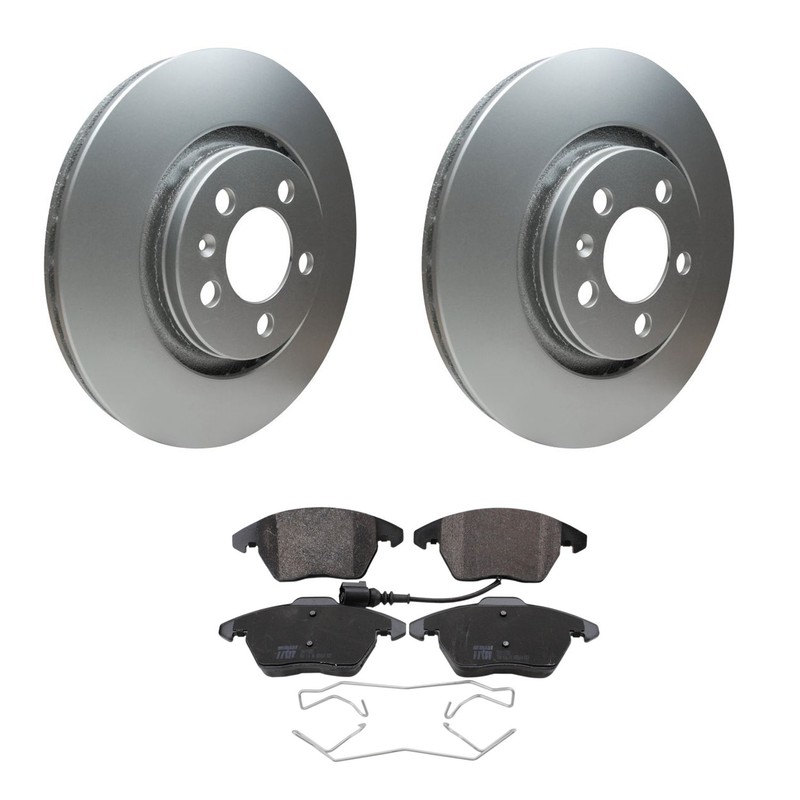Hella Front Rotors TRW Pro Low-Met Disc Brake Pads Kit For VW Jetta FWD BEW 05