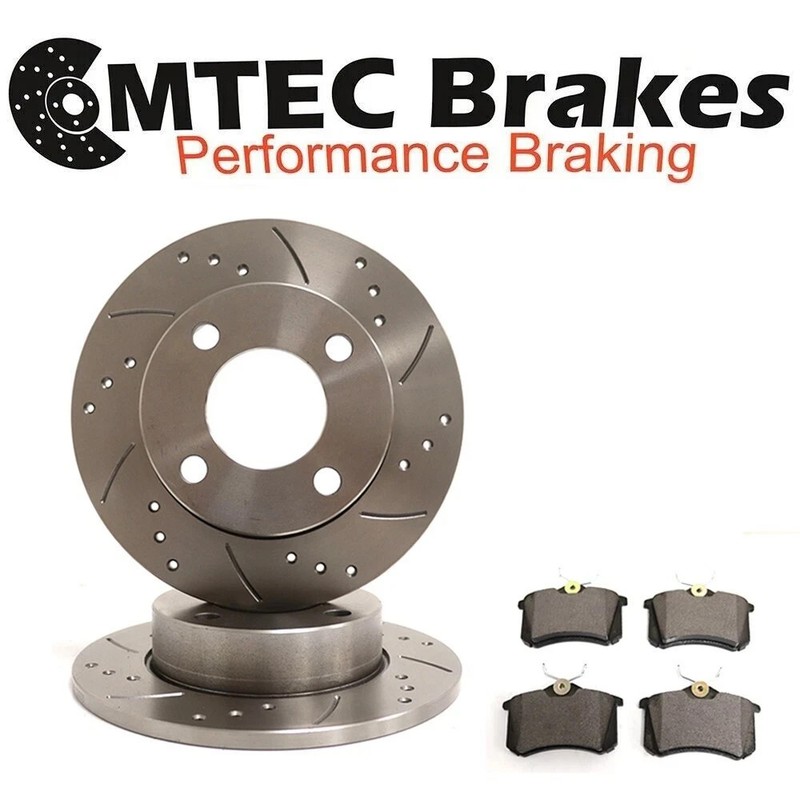 Rover Mgb 1.8 GT 62-81 Front Drilled Grooved Brake Discs & 273MM Pads