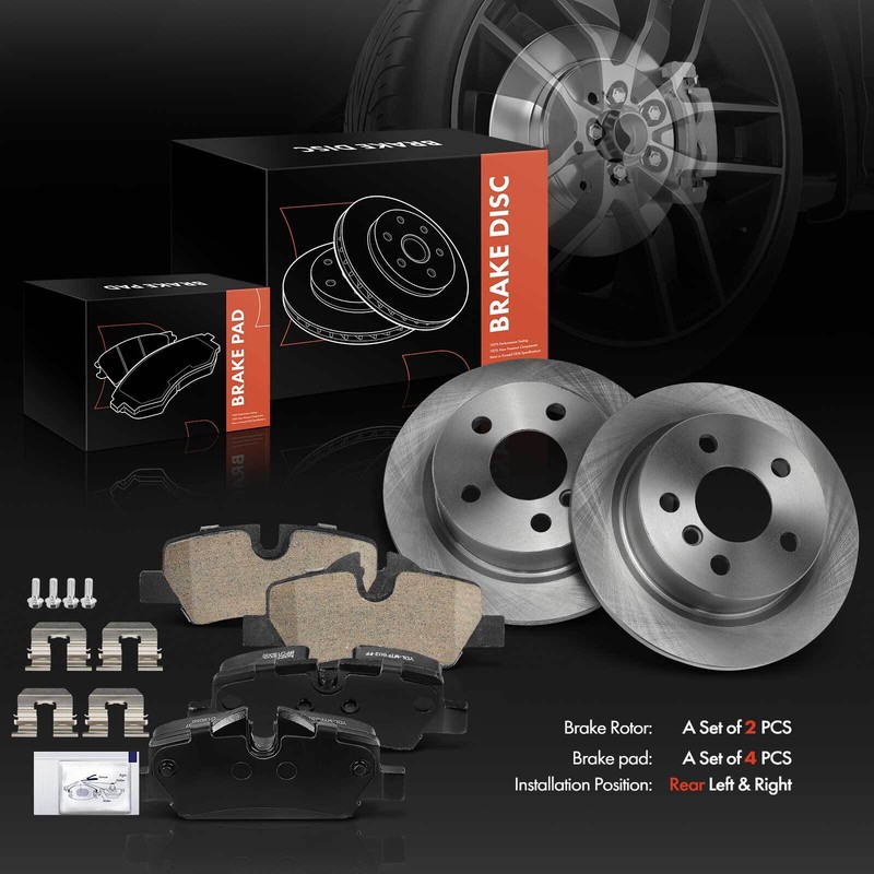 Rear Disc Brake Rotor Brake Pad for Mini Cooper 2015-2019 L3 1.5 L4 2.0L 5 Lug gallery