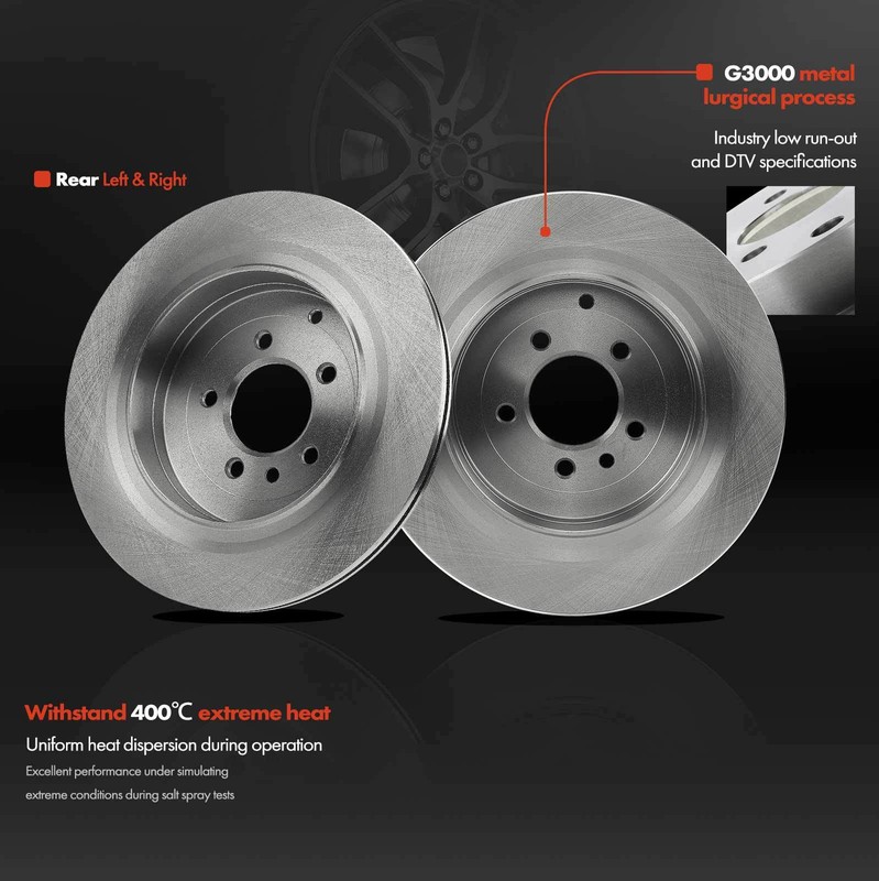 2pcs Rear Disc Brake Rotors for Land Rover LR3 2005-2009 LR4 Range Rover Sport gallery