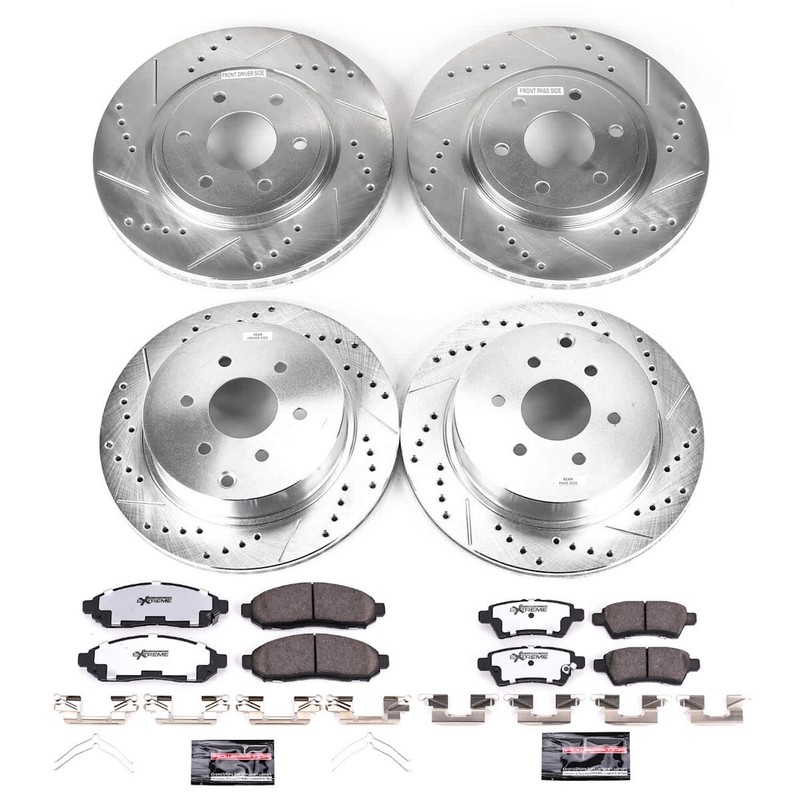 K144-36 Powerstop Brake Disc and Pad Kits 4-Wheel Set Front & Rear for Nissan gallery