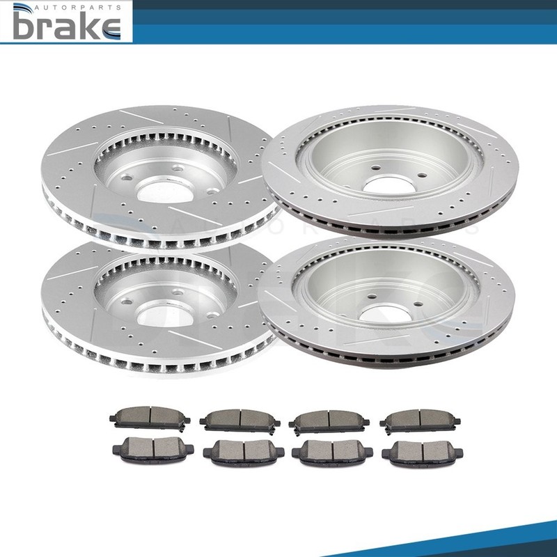 For Nissan Quest 2004 – 2009 Front + Rear Brake Rotors + Ceramic Pads Drill Slot