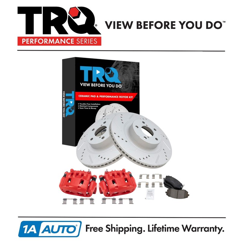 TRQ Performance Front Brake Pad & Rotor Kit For Subaru