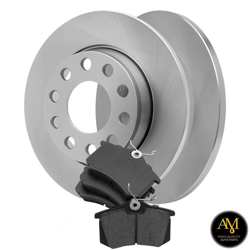 Rear Solid Disc Brake Rotors W/ Pads For Audi A4 05-02; A4 Quattro 06-02; 255mm