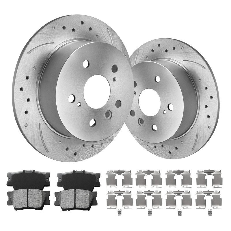 281mm Rear Disc Brake Rotors Ceramic Brake Pads Kit for LEXUS ES350 2007 – 2012
