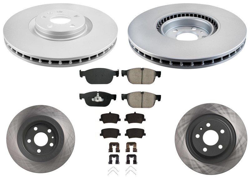 345MM Front & 302MM Rear Coated Rotors & EPS Brake Pads Fits XC40 2019 2023 2024