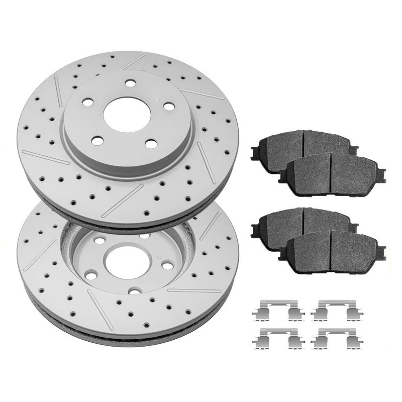 Front Rear Drilled Rotors Ceramic Pads for Toyota 2006-2018 Rav4 Lexus HS250h gallery