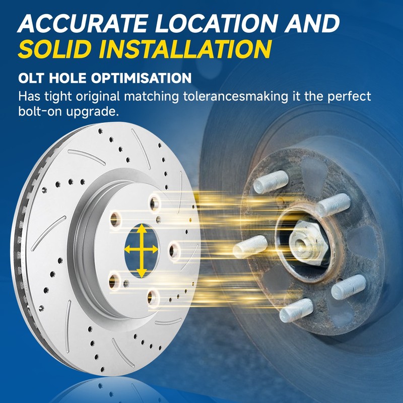 12.6IN Rear Drilled Rotors Pads for Chrysler 300 Dodge Challenger Charger Magnum gallery