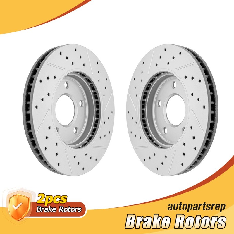 Front Drilled Disc Brake Rotors Kit for 2013-2021 Nissan NV200 2018-2023 LEAF
