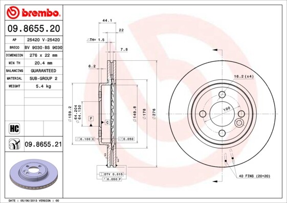 Brake Discs Front Brembo Fits Mini Cooper One 1.6 One D 34116774984 gallery