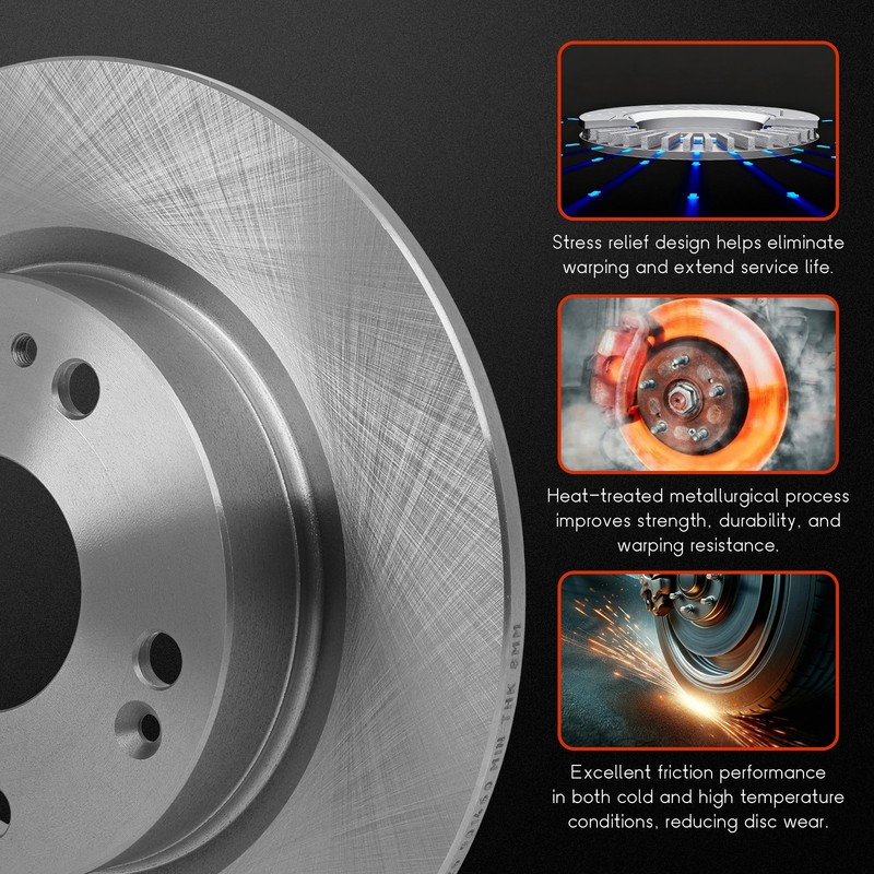 For Kia Forte LX For Hyundai Elantra SE 14-16 Front Rear Brake Pads Solid Rotors gallery