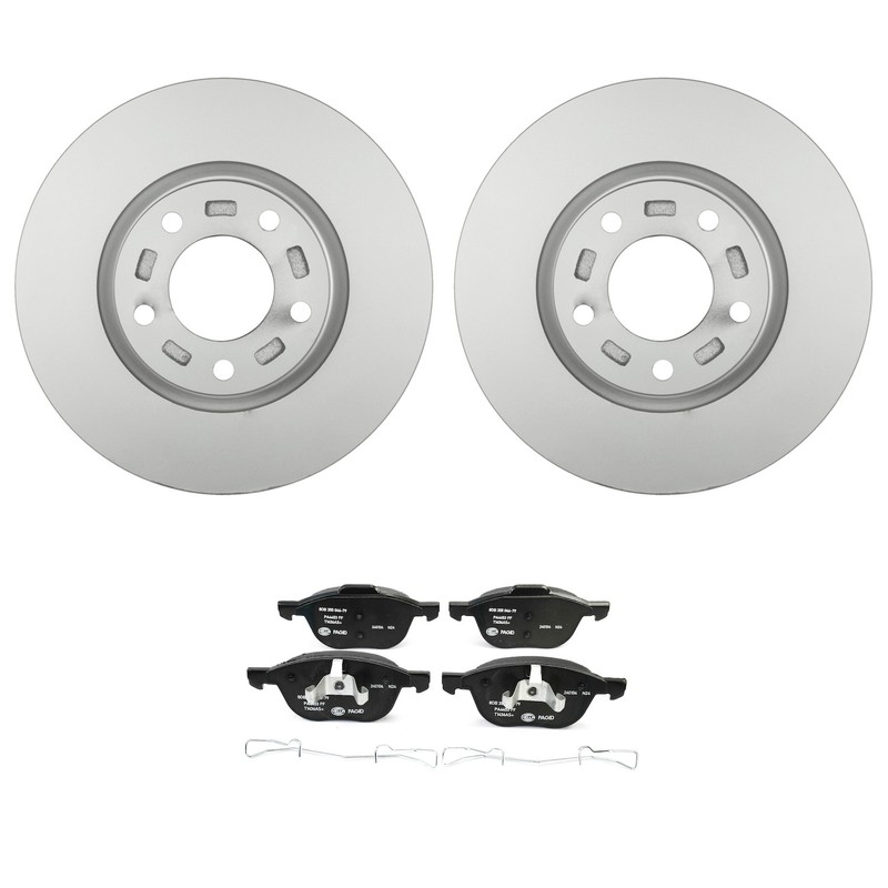Bosch QuietCast Front Rotors Hella Semi-Met Disc Brake Pad Kit For Mazda 3 5