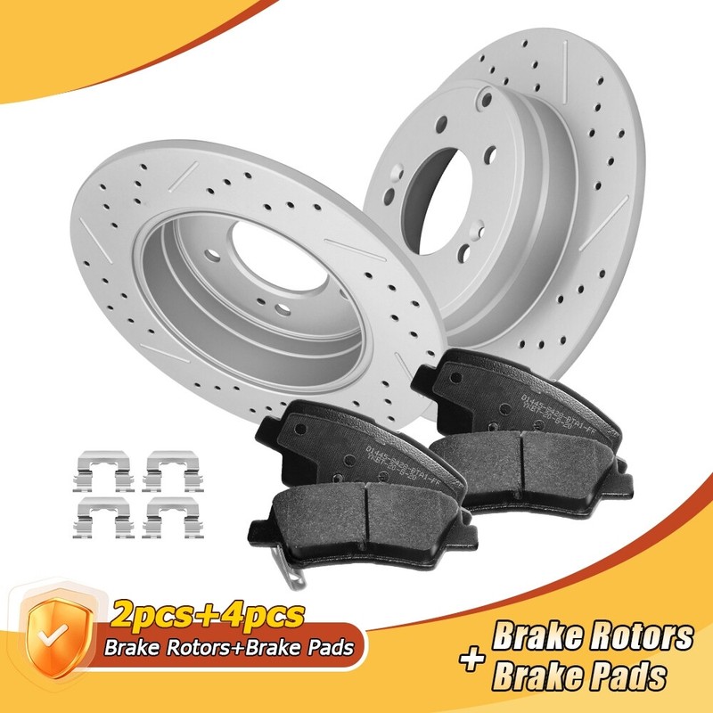 Rear Brake Rotors + Ceramic Pads for 10-17 Hyundai Azera 11-15 Sonata Kia Optima
