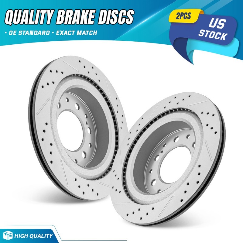13.19 inch (335mm) Rear Brake Rotors Pair for Toyota Tundra 2022-2025 4WD RWD