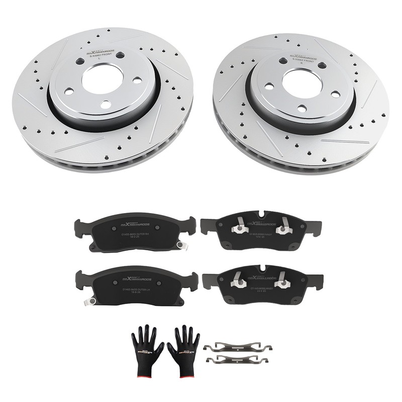 Front Brake Rotors+Brake Pads for Dodge Durango 2011-20Jeep Grand Cherokee 11-18